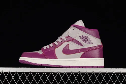 All categories Air Jordan Jordan series basketball shoes Air Jordan 1 Mid Air Jordan 1 Mid "Magenta" AJ1 Joe 1 gray purple toe BQ6472-501